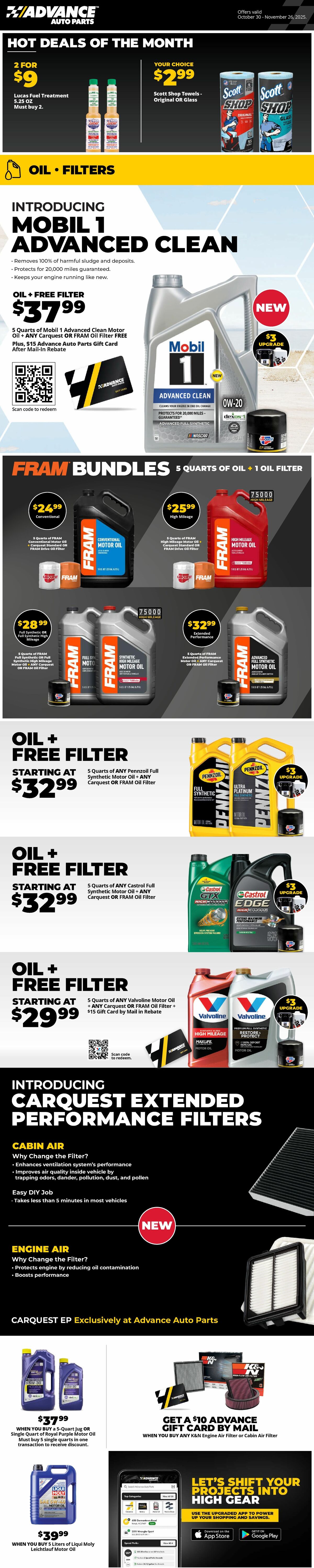 Advance Auto Parts Weekly Ad from October 30