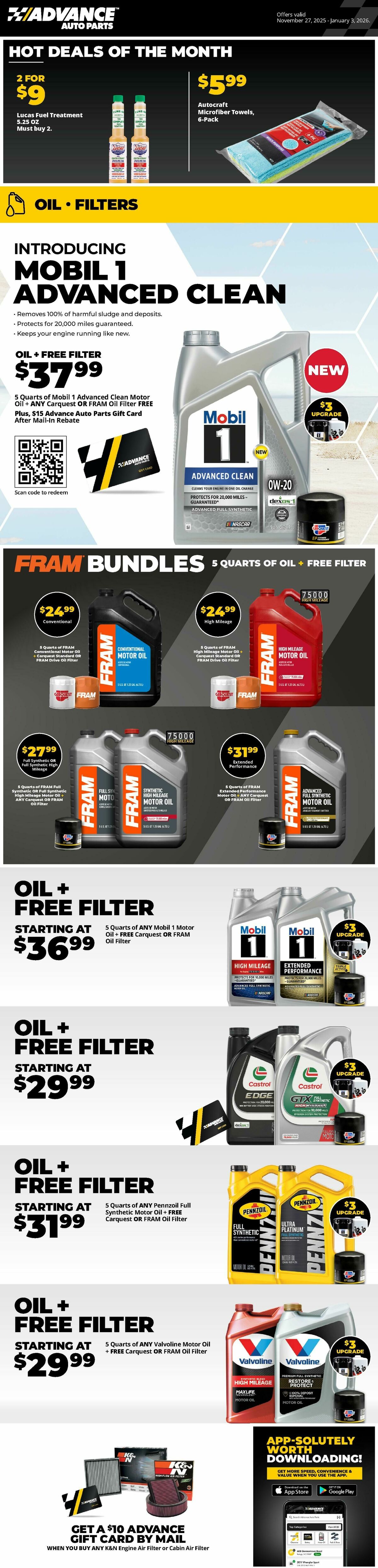 Advance Auto Parts Weekly Ad from November 27