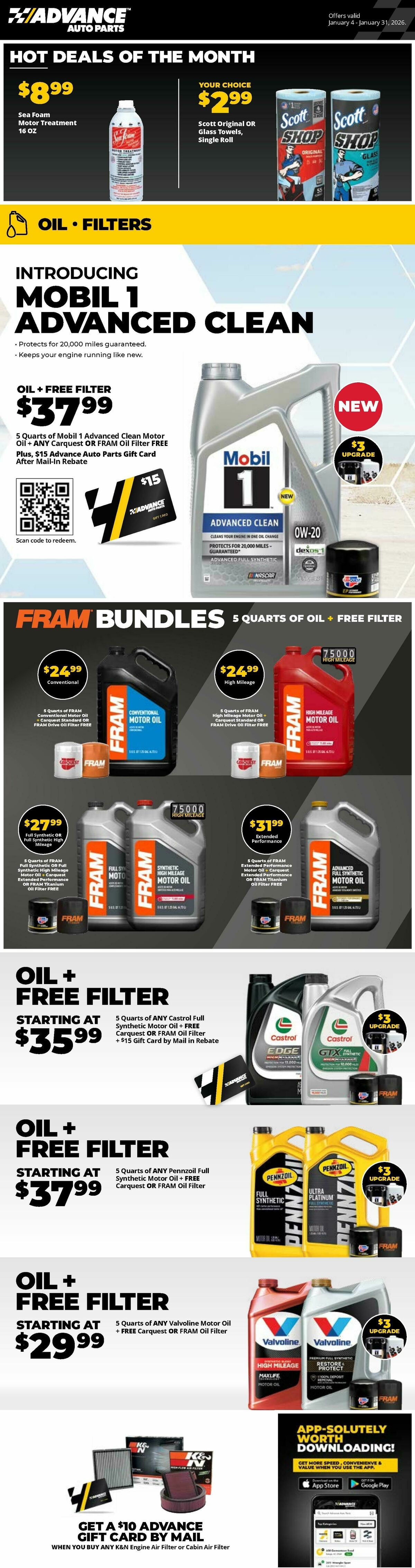 Advance Auto Parts Weekly Ad from January 4