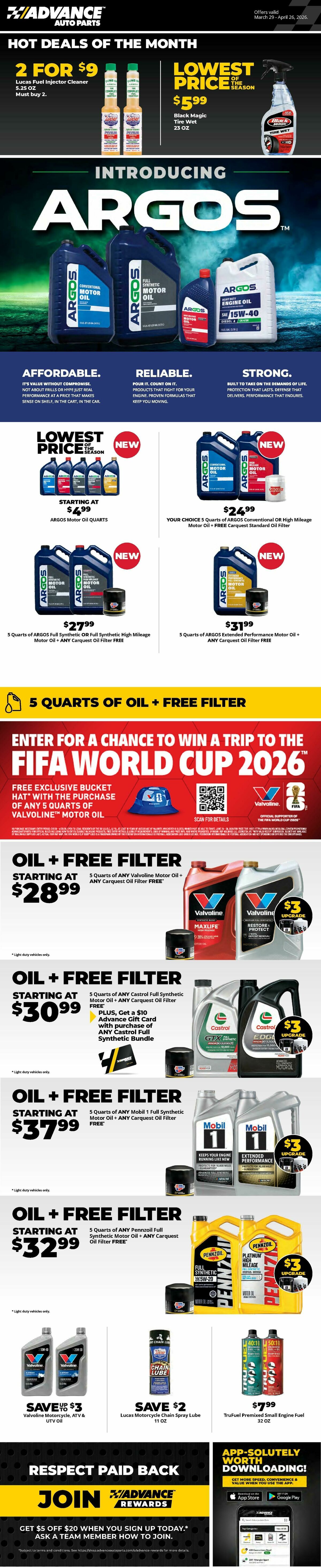 Advance Auto Parts Weekly Ad from March 29