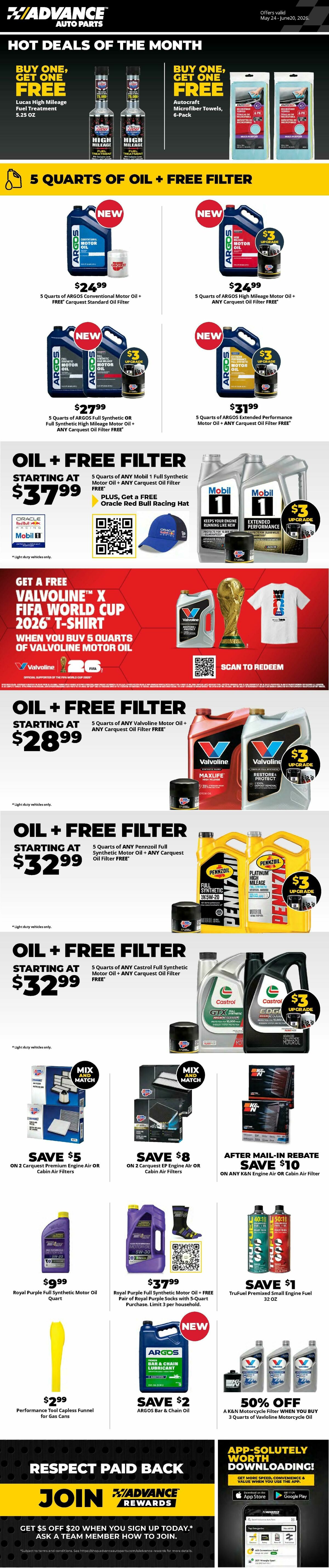 Advance Auto Parts Weekly Ad from May 24