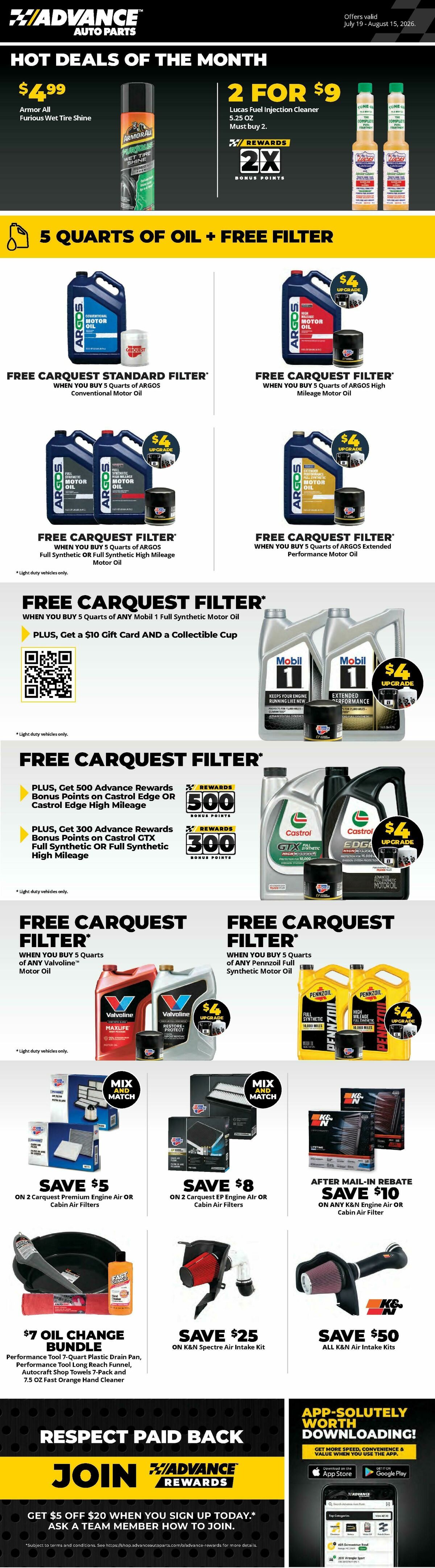 Advance Auto Parts Weekly Ad from July 19