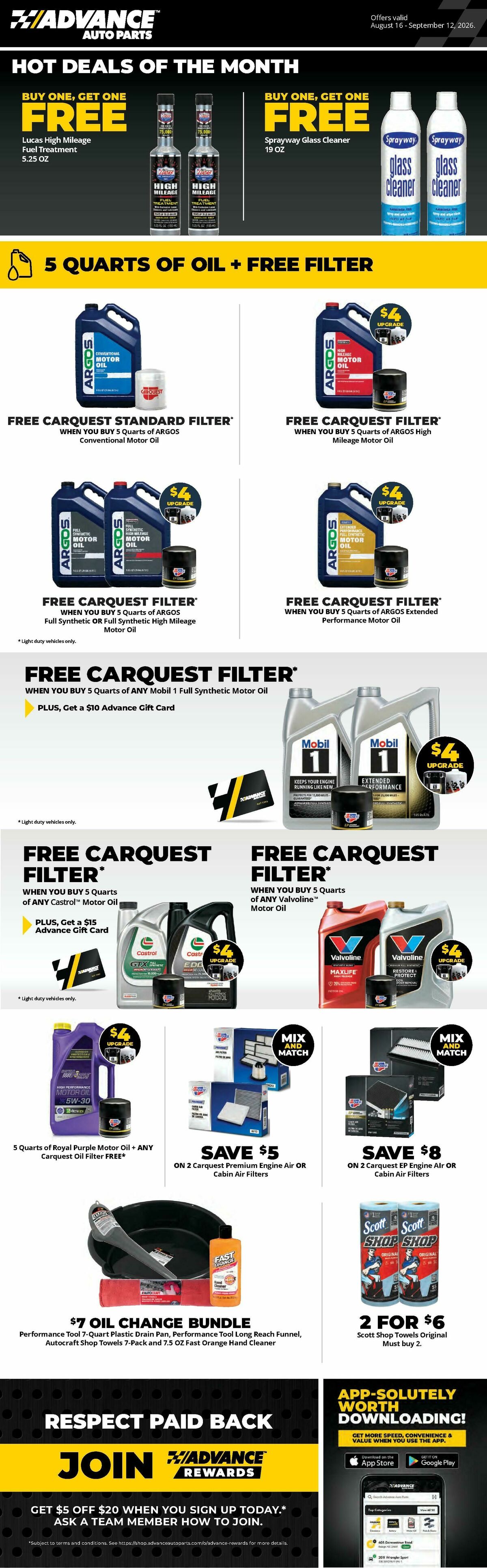 Advance Auto Parts Weekly Ad from August 16