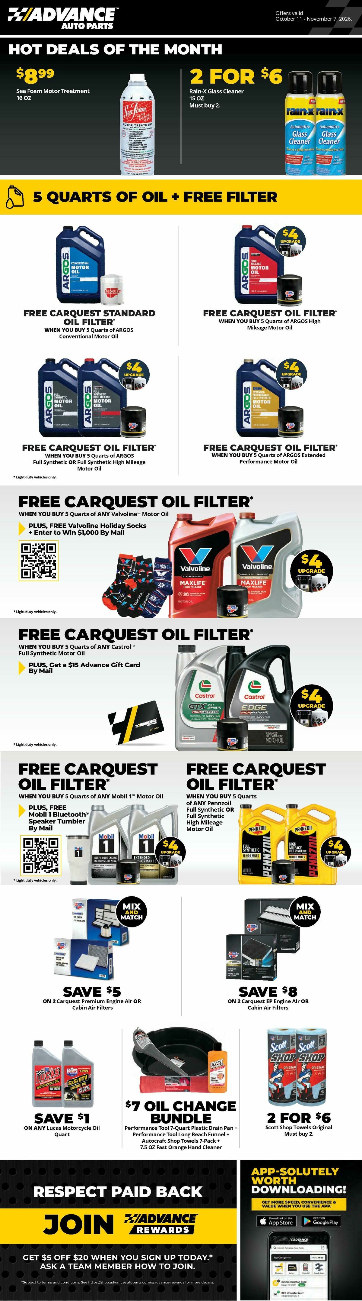 Advance Auto Parts Weekly Ad from October 11