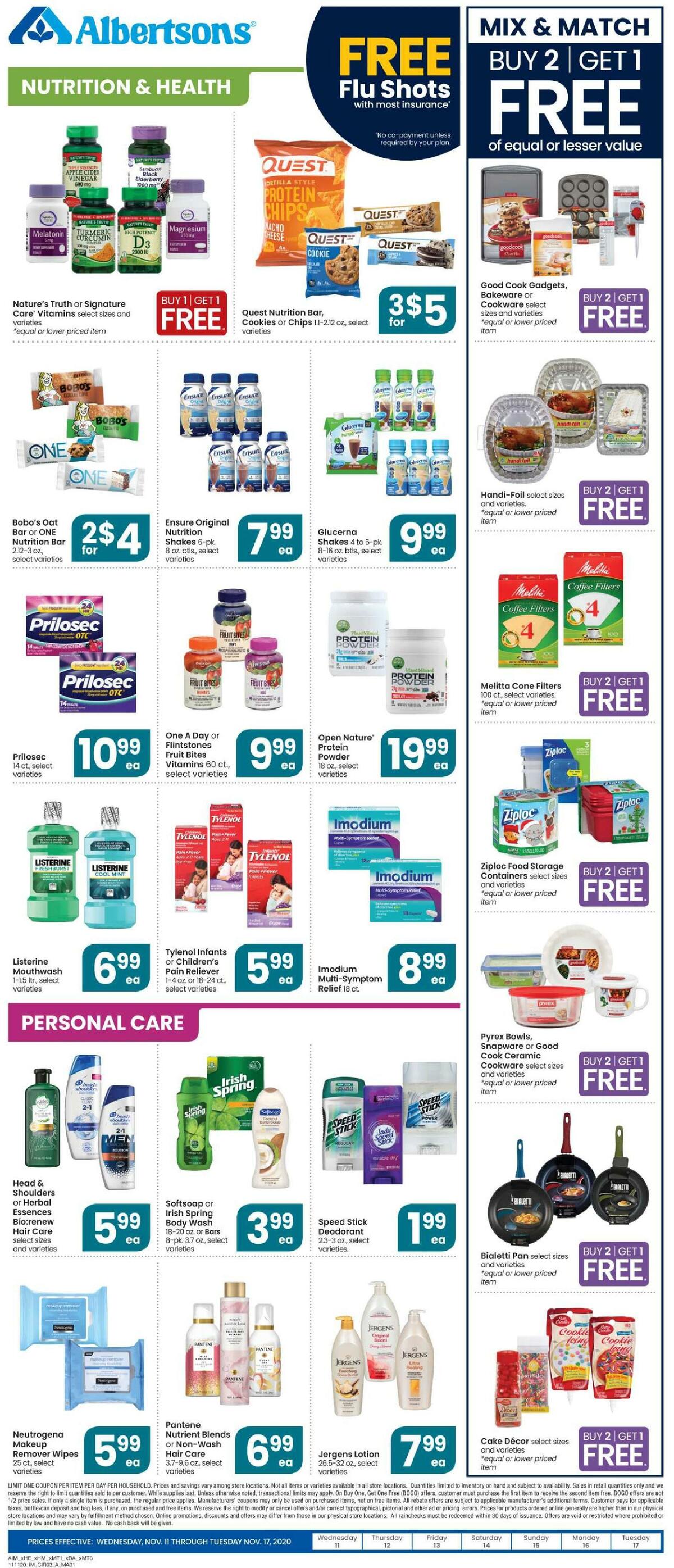Albertsons Weekly Ad from November 11