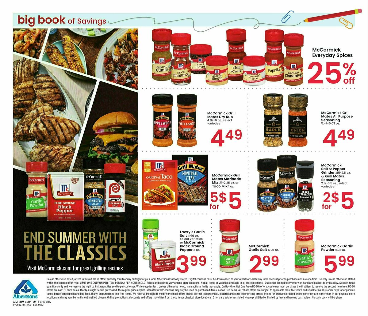 Albertsons Big Book of Savings Weekly Ad from July 25