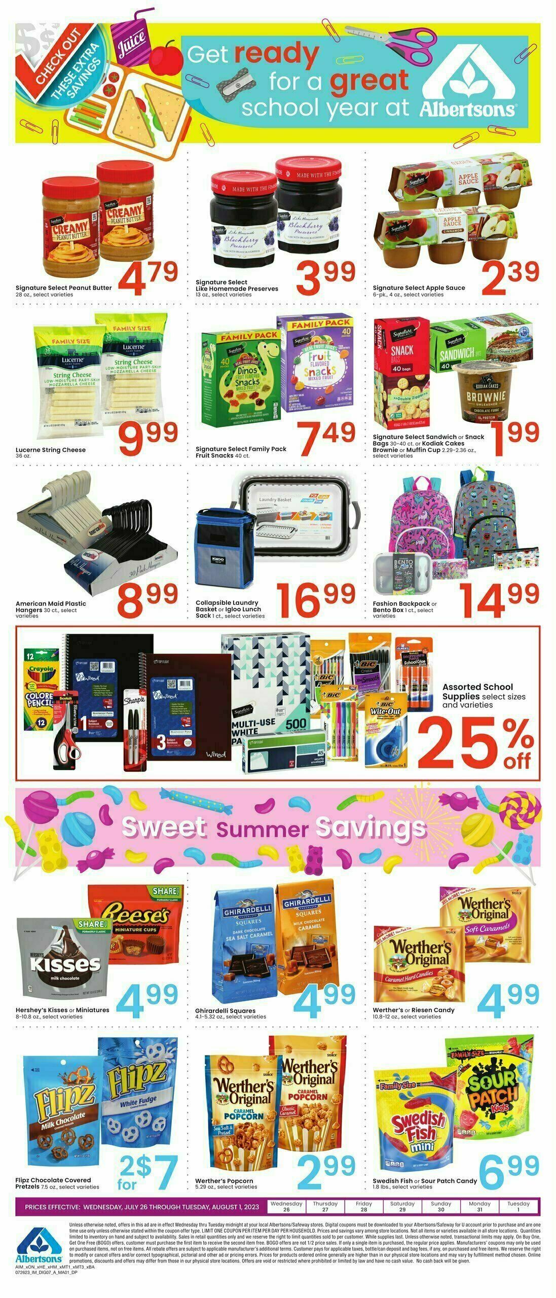 Albertsons Bonus Savings Weekly Ad from July 26