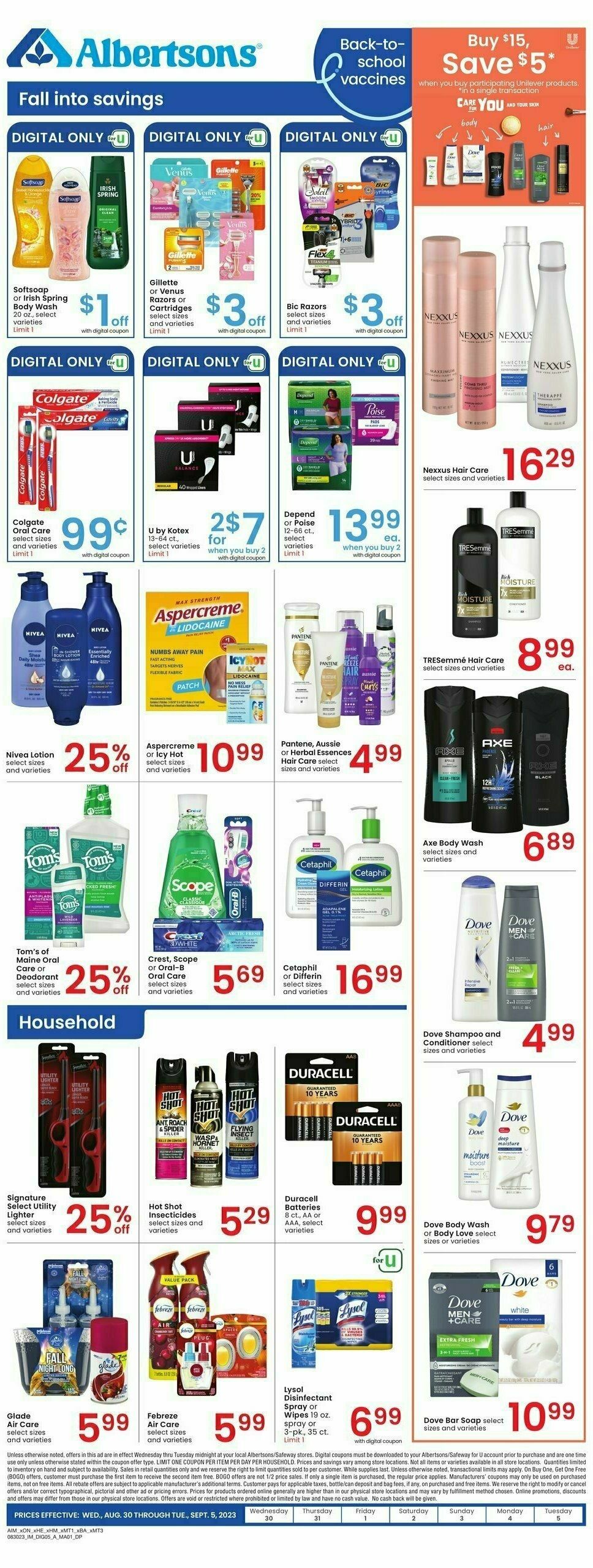 Albertsons Weekly Ad from August 30