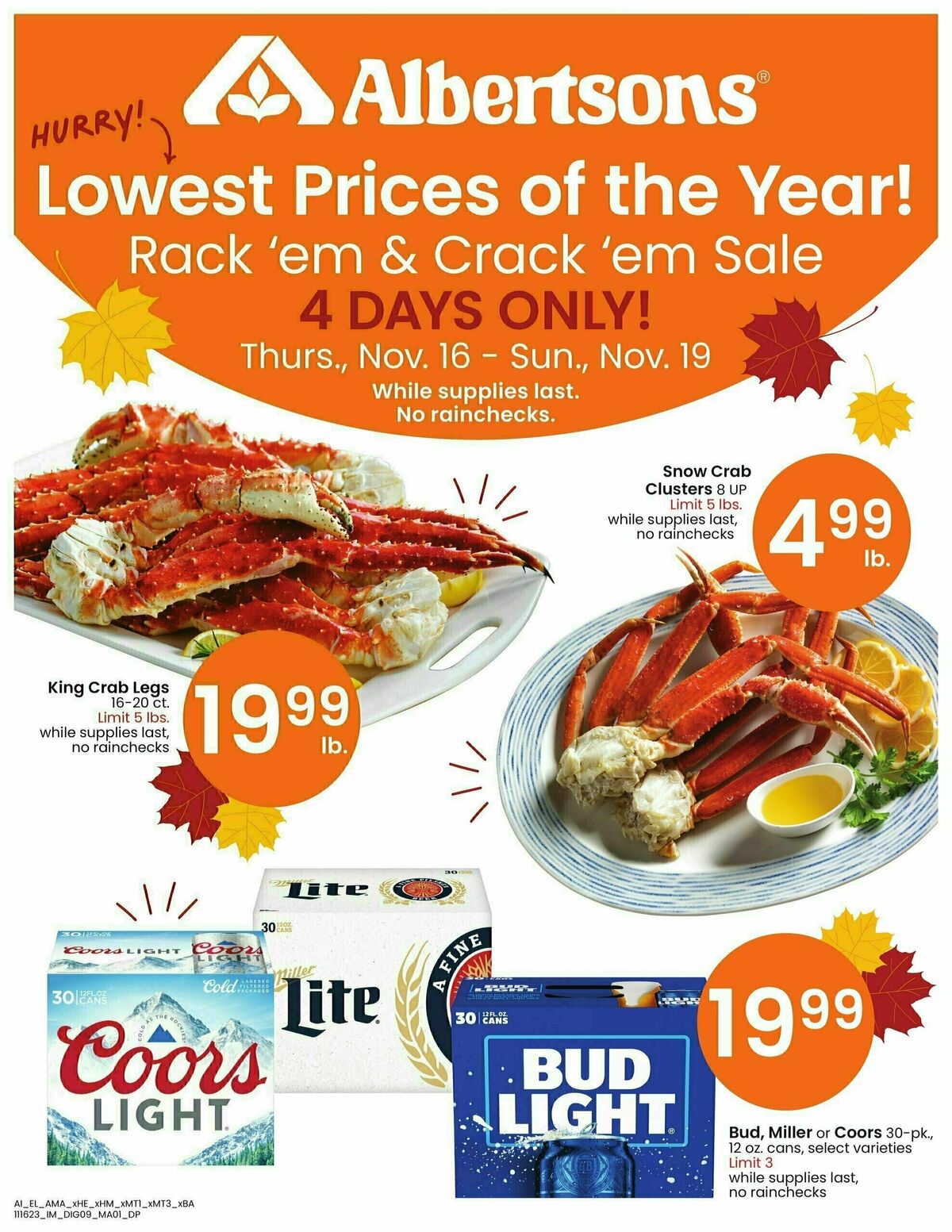 Albertsons 4-Day Flash Sale Weekly Ad from November 16