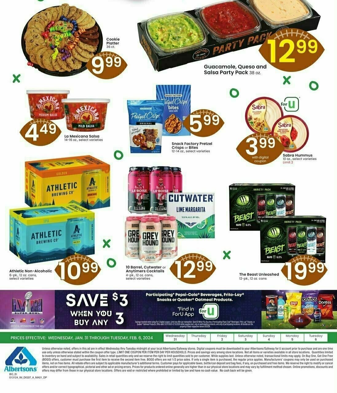 Albertsons Bonus Savings Weekly Ad from January 31