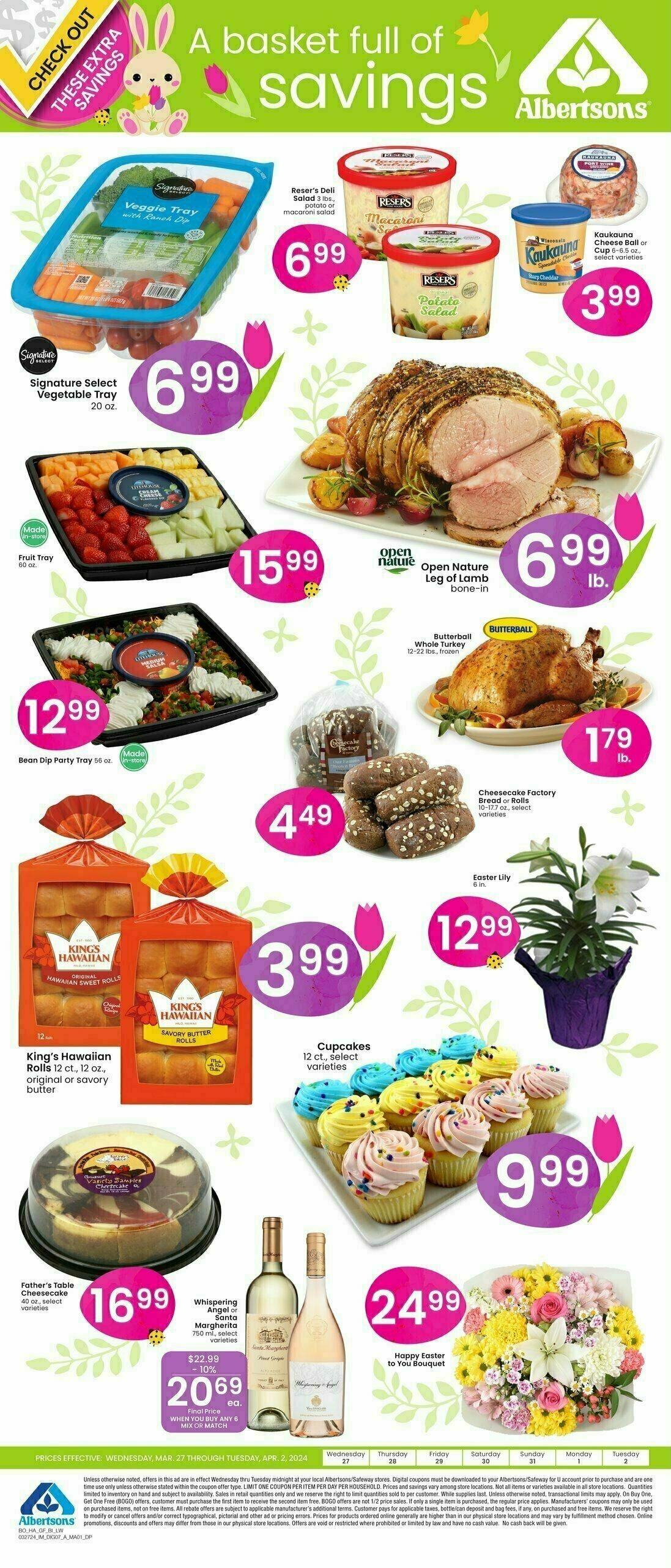 Albertsons Bonus Savings Weekly Ad from March 27