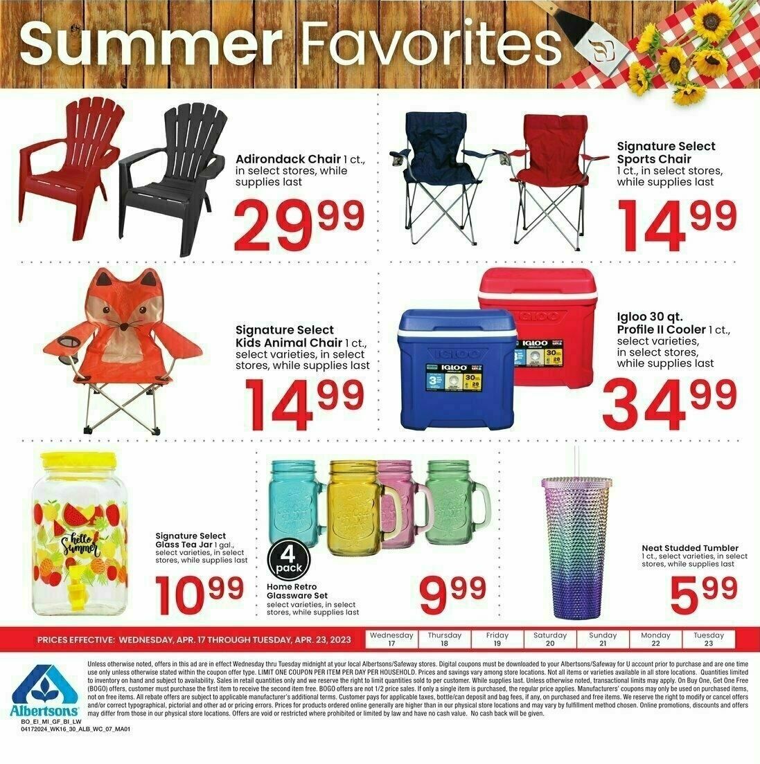 Albertsons Bonus Savings Weekly Ad from April 17