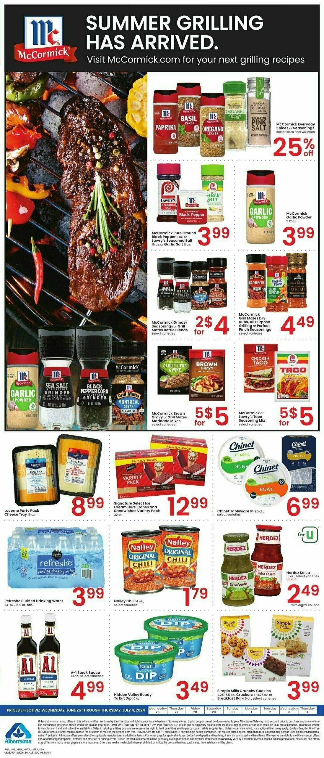 Albertsons Bonus Savings Weekly Ad from June 26
