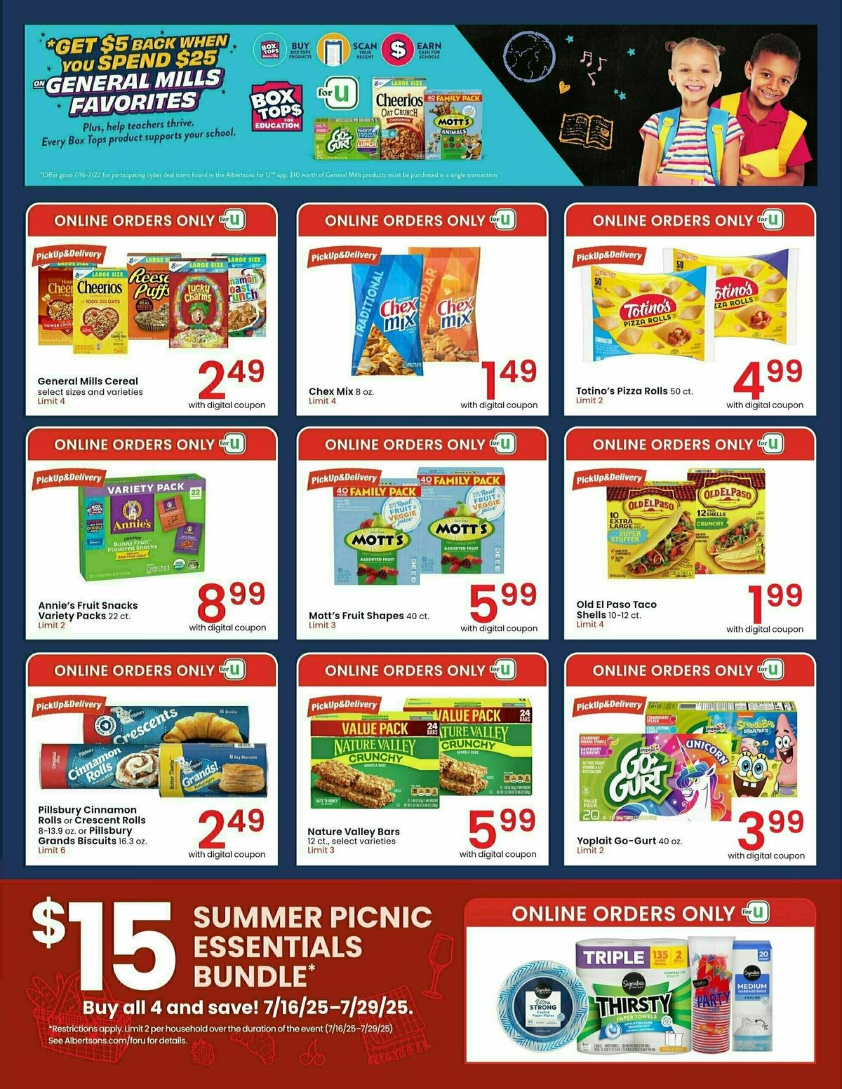 Albertsons Bonus Online Savings Weekly Ad from July 16