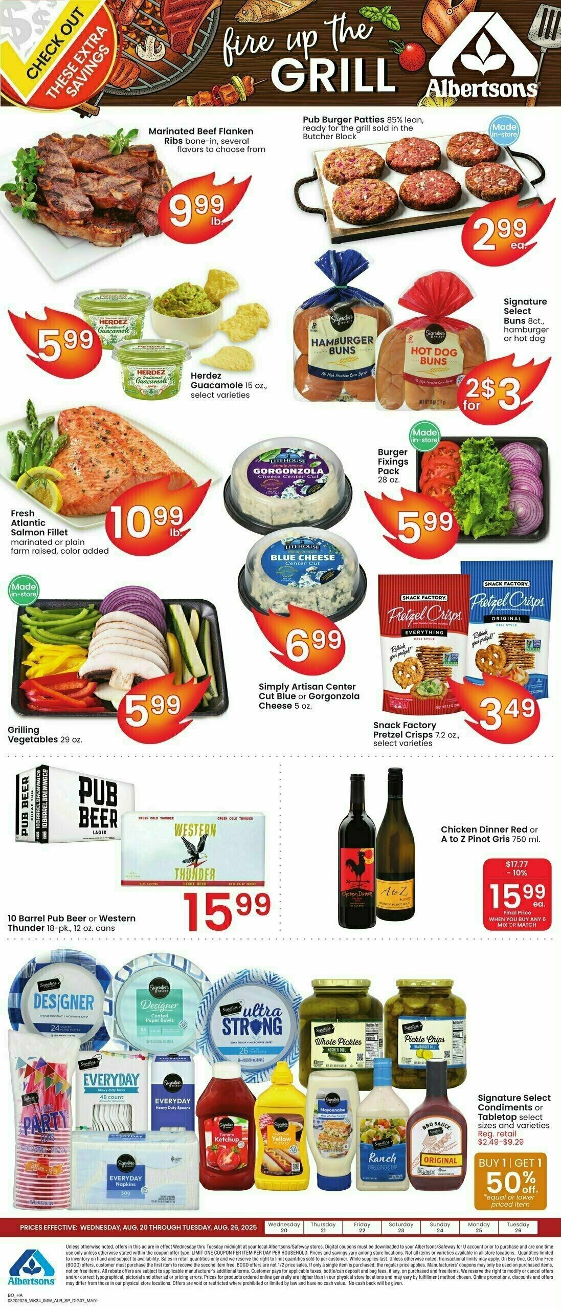 Albertsons Bonus Online Savings Weekly Ad from August 20