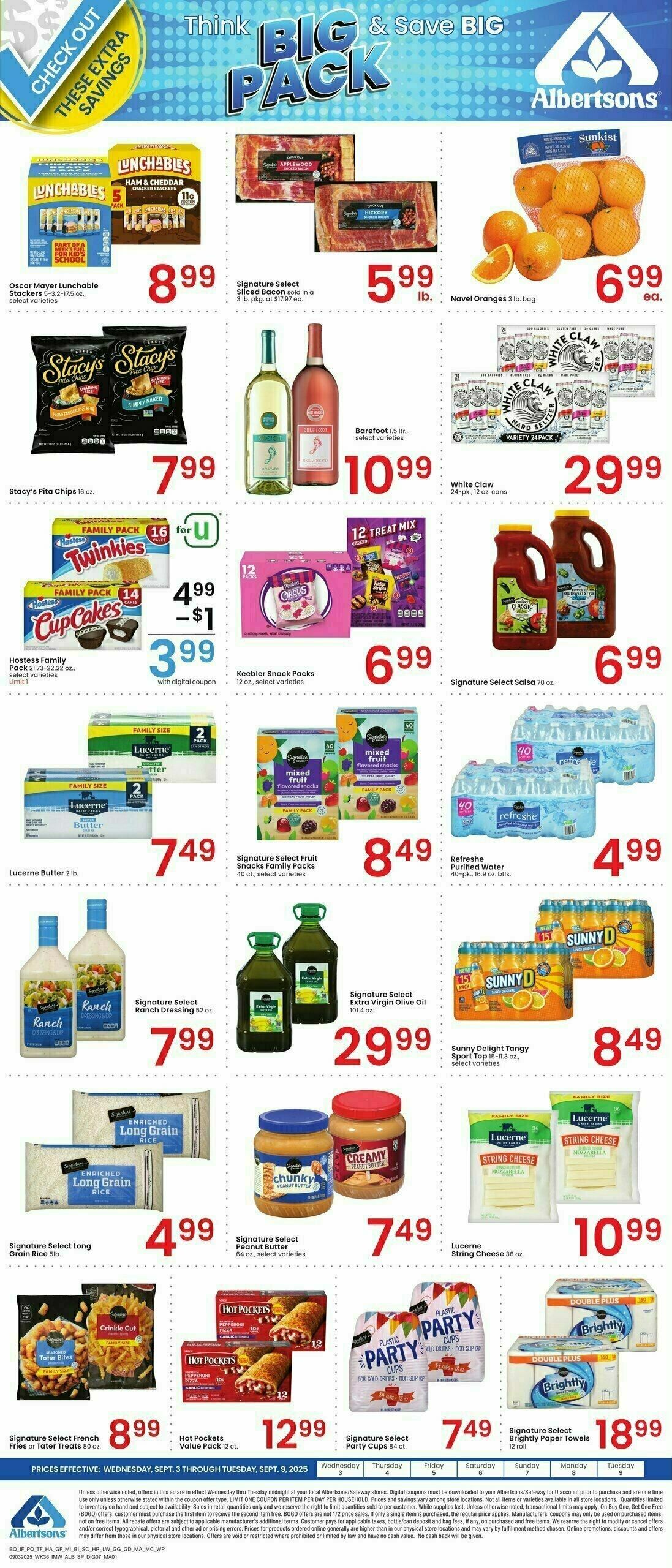 Albertsons Bonus Online Savings Weekly Ad from September 3
