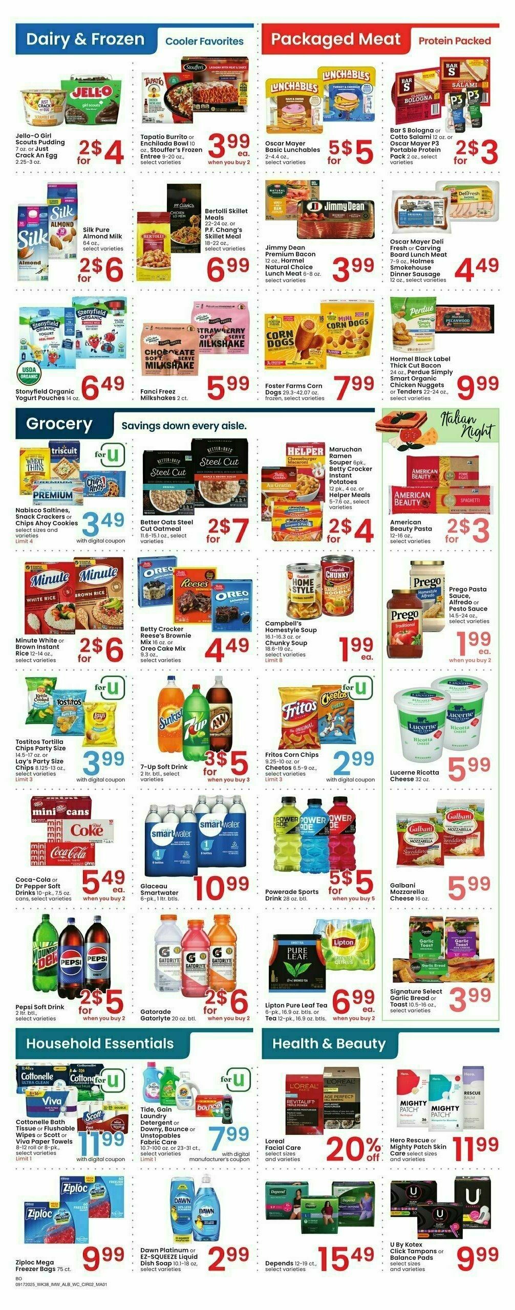 Albertsons Bonus Online Savings Weekly Ad from September 17