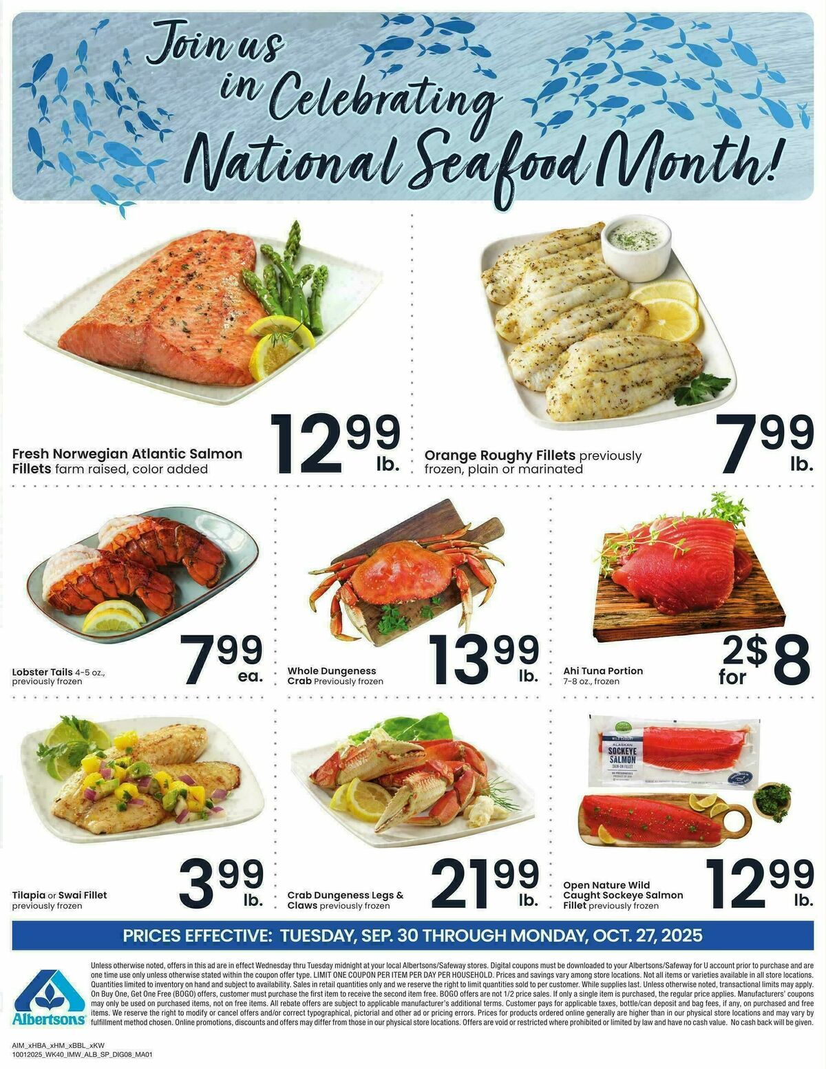 Albertsons Online Bonus Savings Weekly Ad from October 1