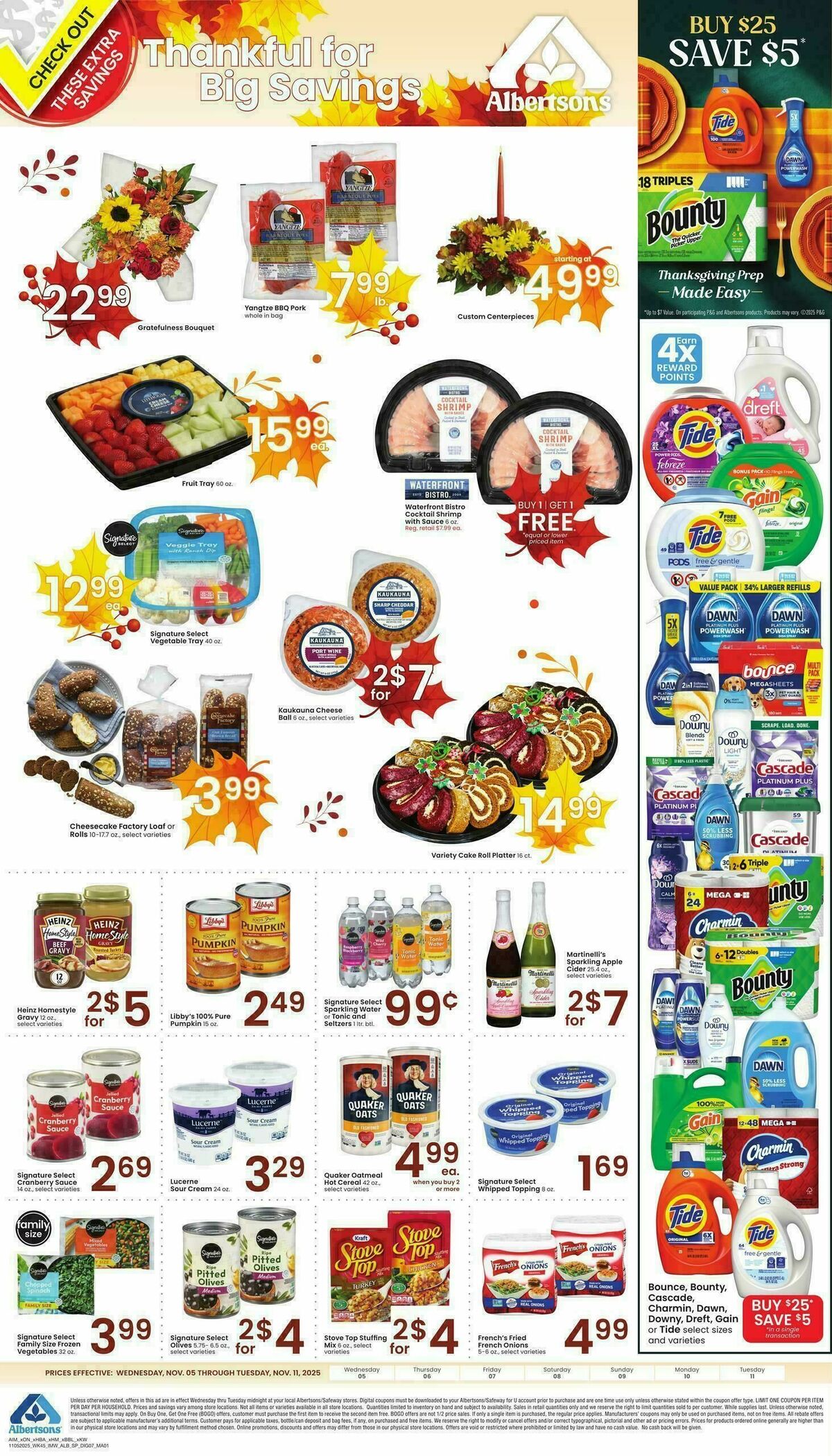 Albertsons Bonus Online Savings Weekly Ad from November 5