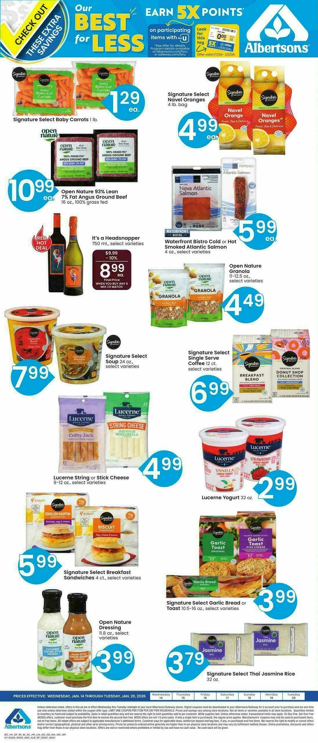 Albertsons Bonus Online Savings Weekly Ad from January 14