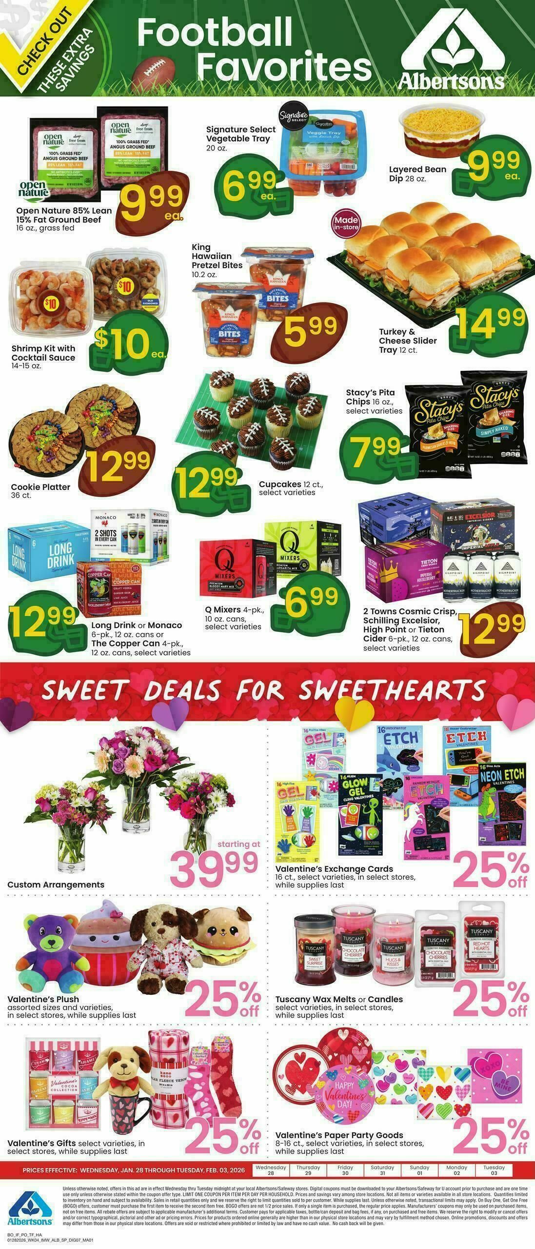 Albertsons Bonus Online Savings Weekly Ad from January 28