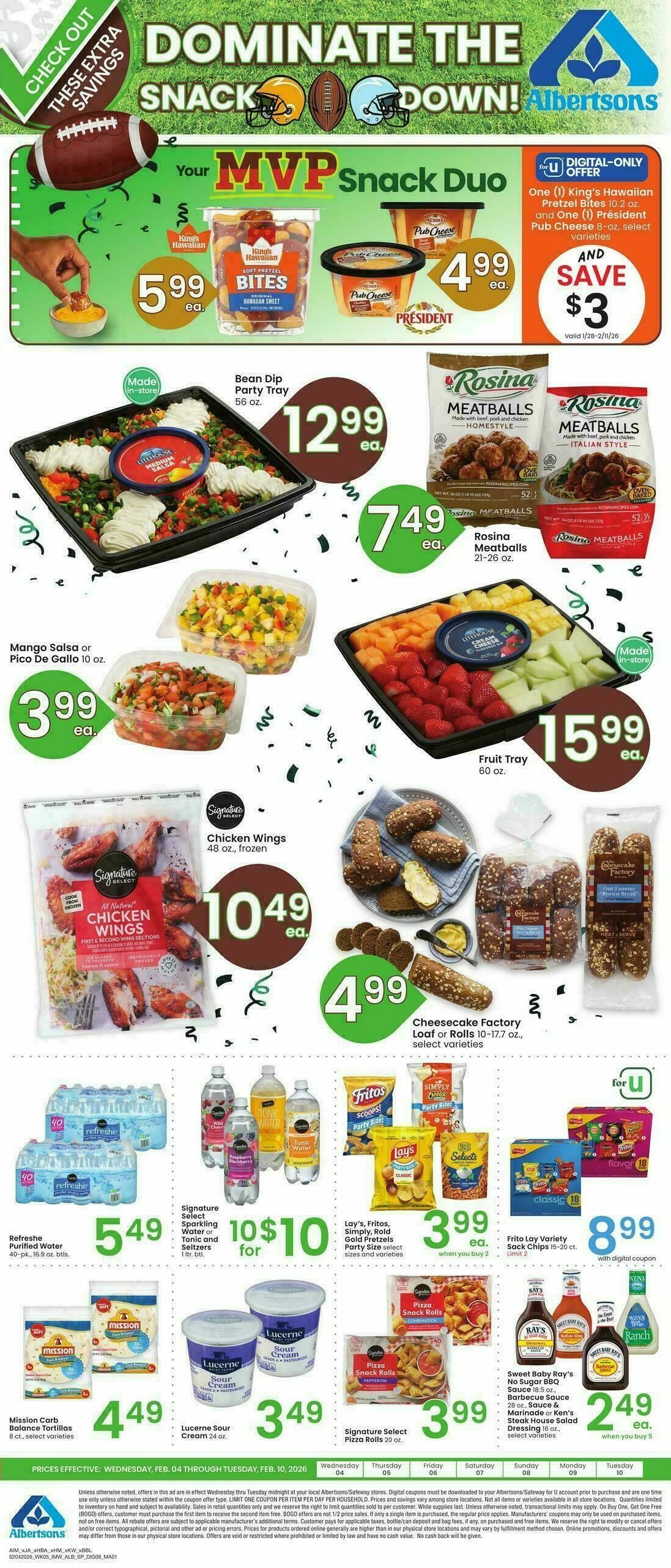 Albertsons Bonus Online Savings Weekly Ad from February 4