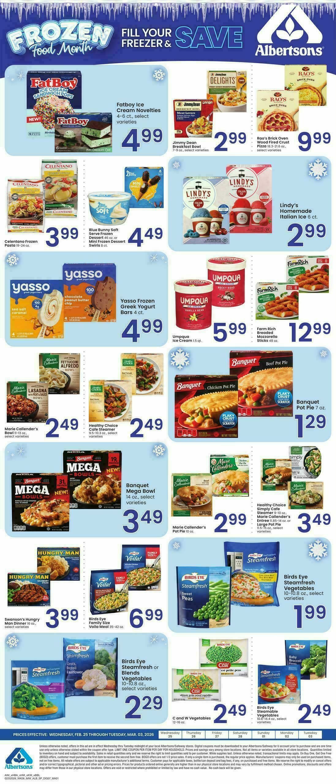 Albertsons Bonus Online Savings Weekly Ad from February 25