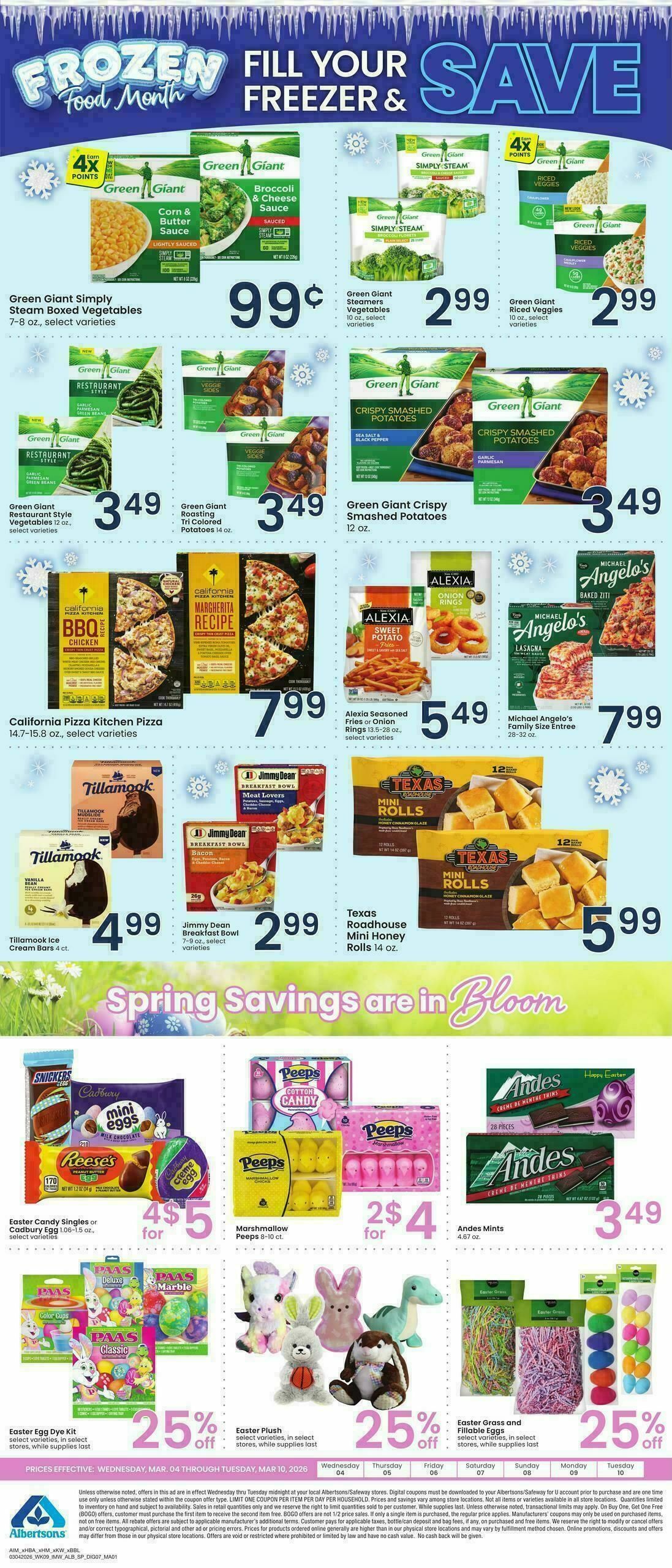 Albertsons Bonus Online Savings Weekly Ad from March 4