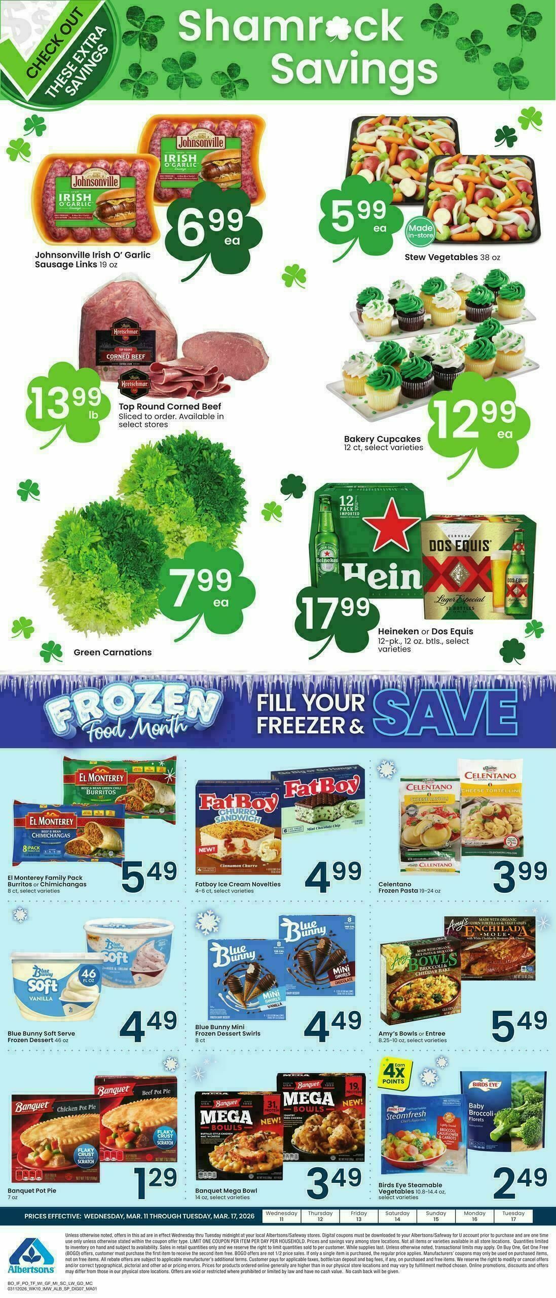 Albertsons Bonus Online Savings Weekly Ad from March 11