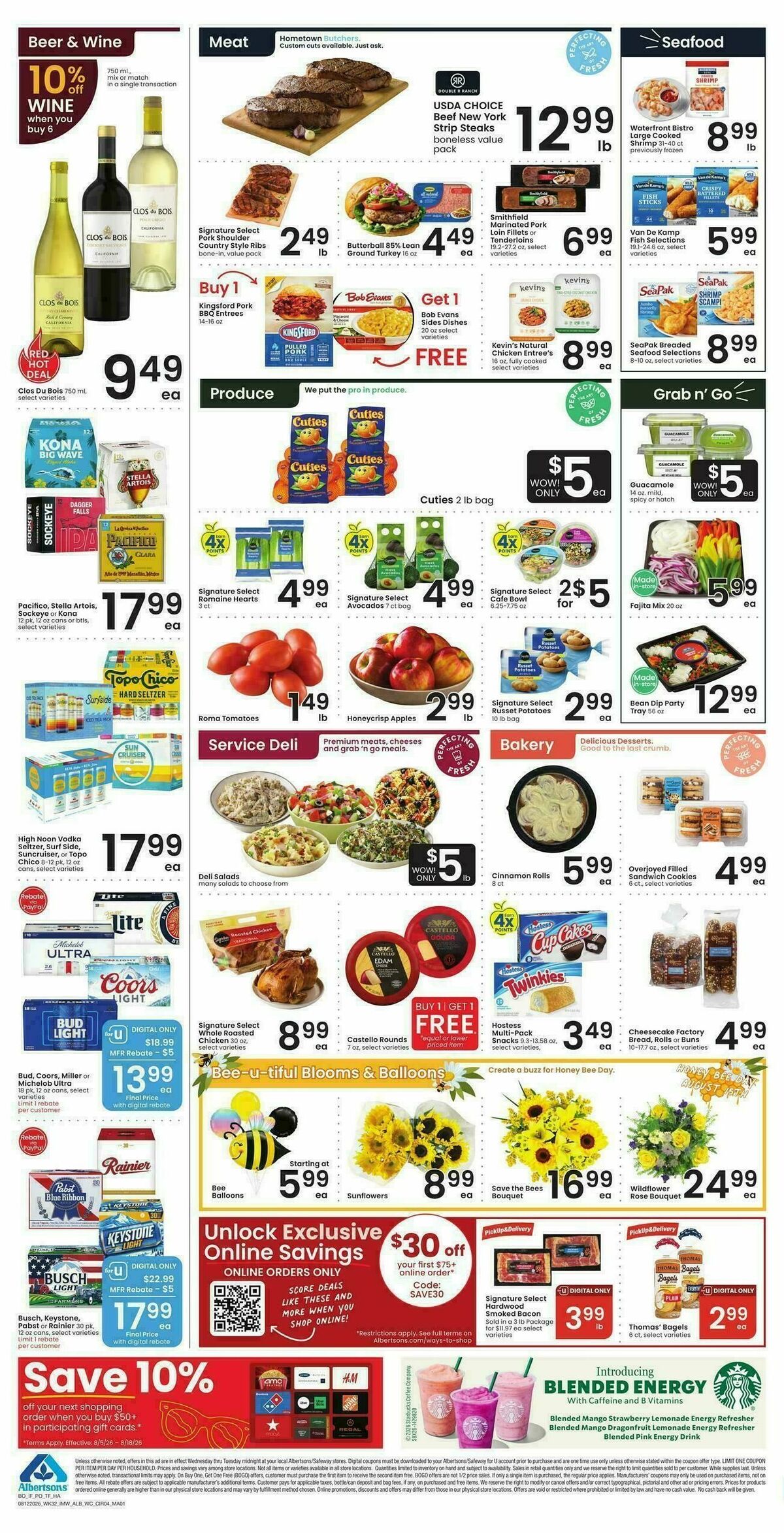 Albertsons Bonus Online Savings Weekly Ad from August 12
