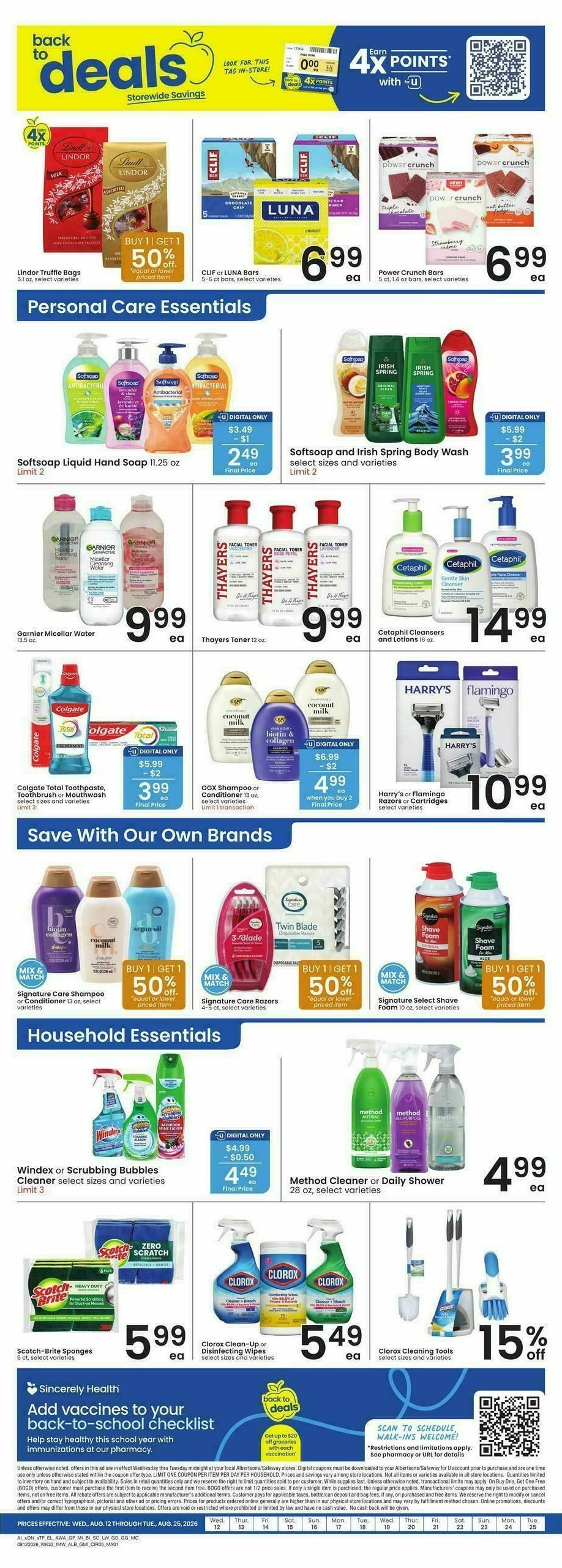 Albertsons Bonus Online Savings Weekly Ad from August 12