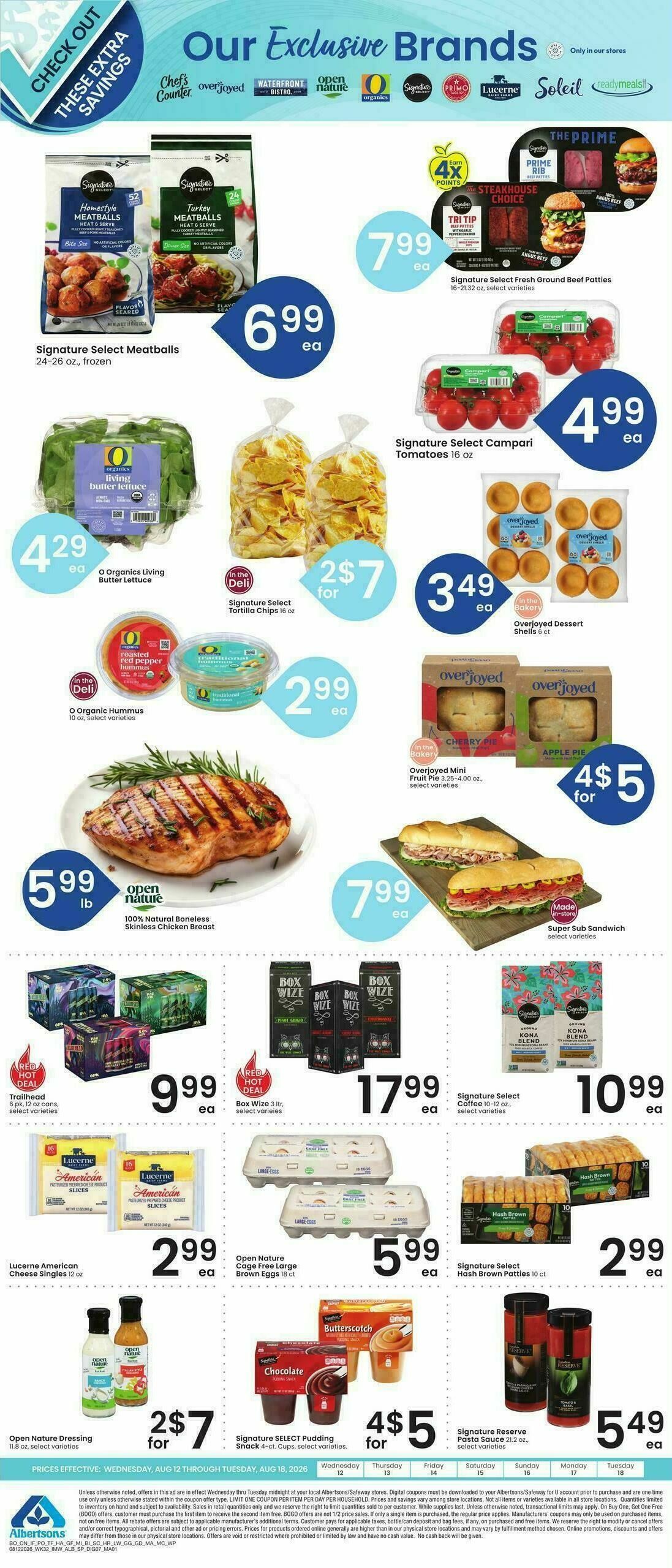 Albertsons Bonus Online Savings Weekly Ad from August 12