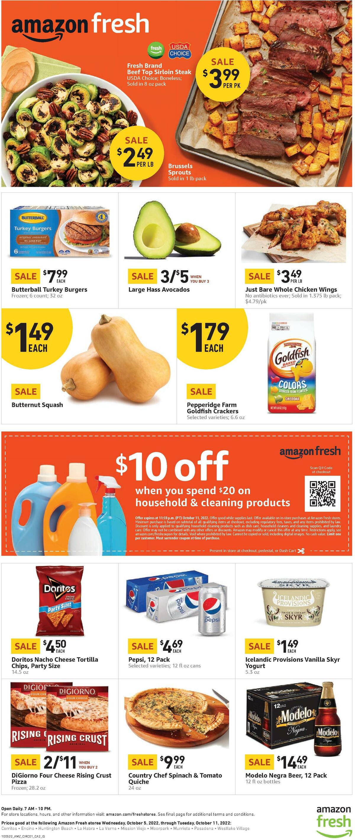 Amazon Fresh Weekly Ad from October 5