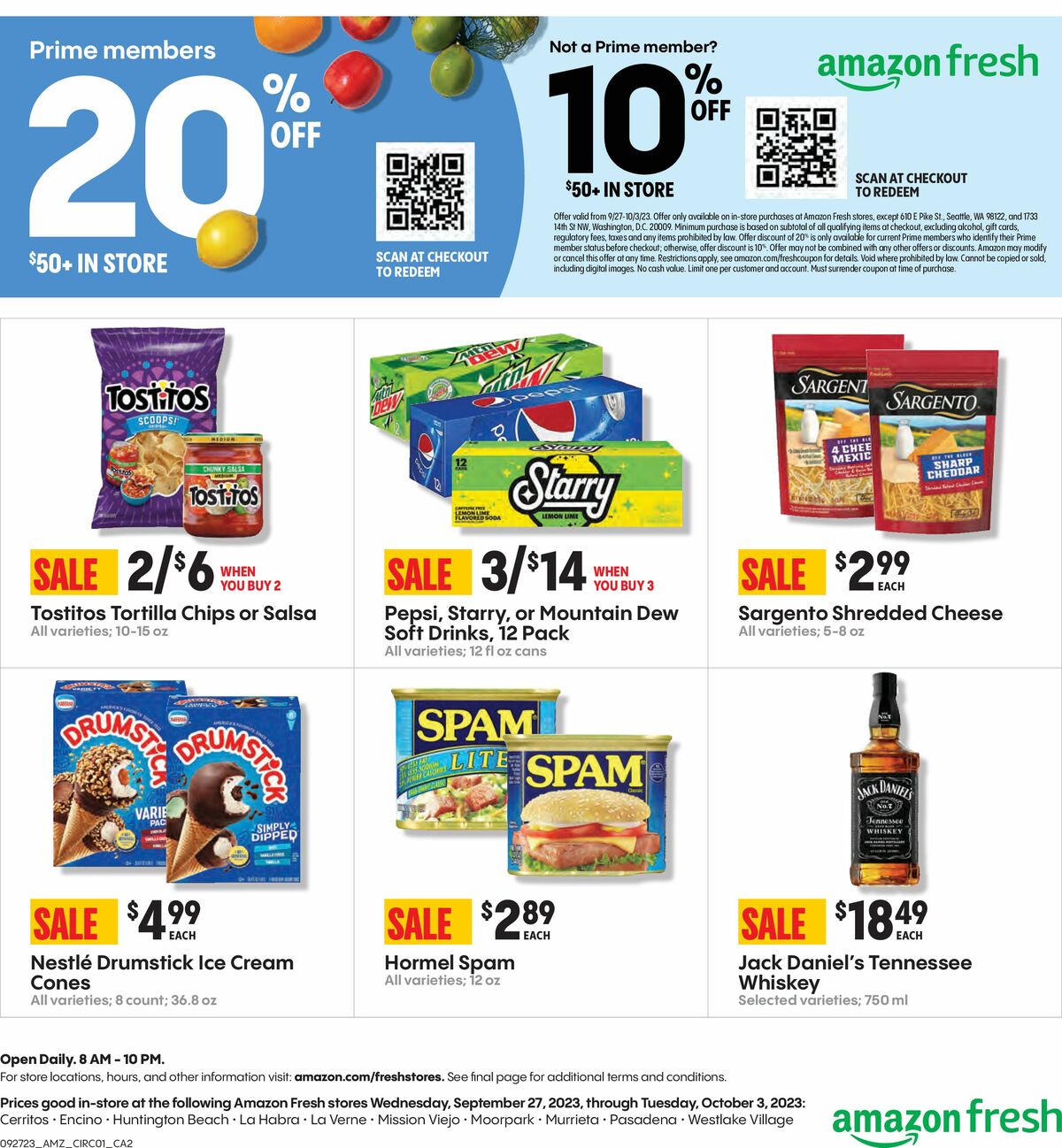 Amazon Fresh Weekly Ad from September 27