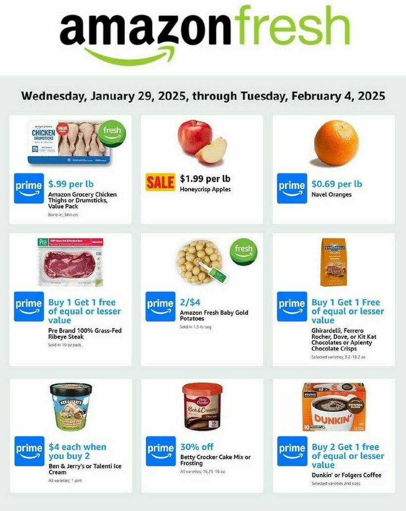 Amazon Fresh Weekly Ad from January 29