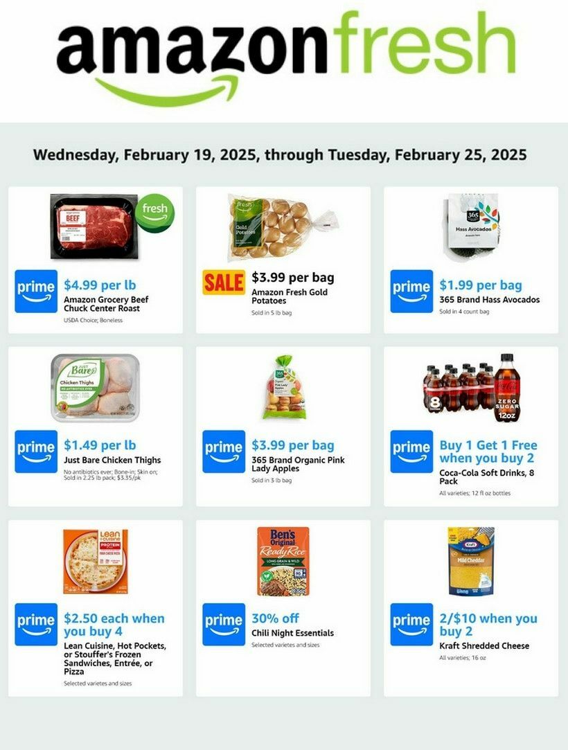 Amazon Fresh Weekly Ad from February 19