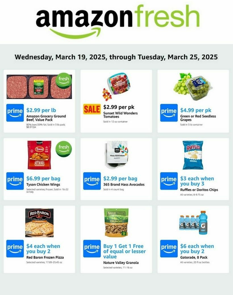 Amazon Fresh Weekly Ad from March 19