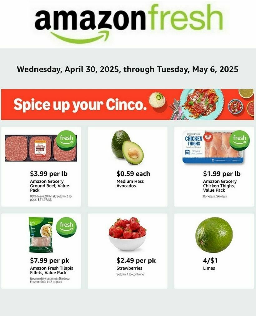 Amazon Fresh Weekly Ad from April 30