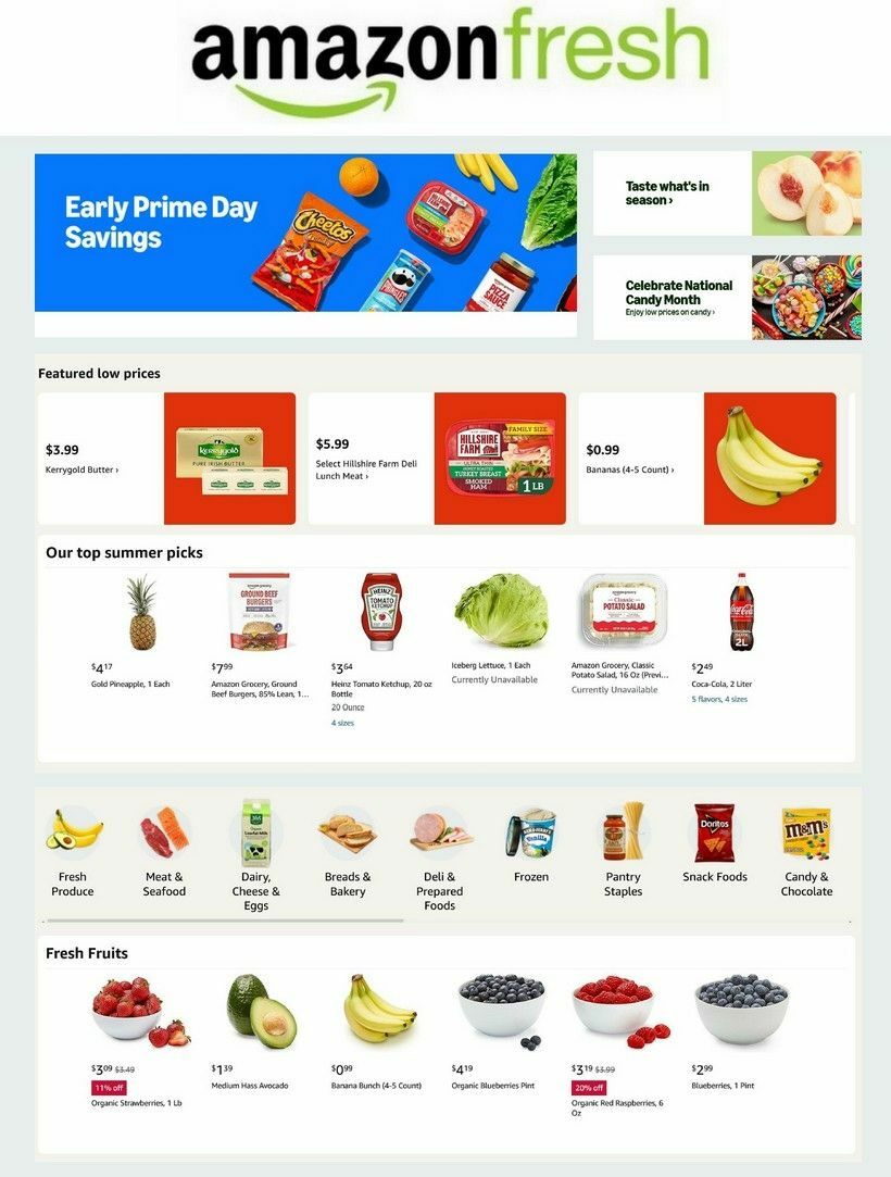 Amazon Fresh Weekly Ad from June 25