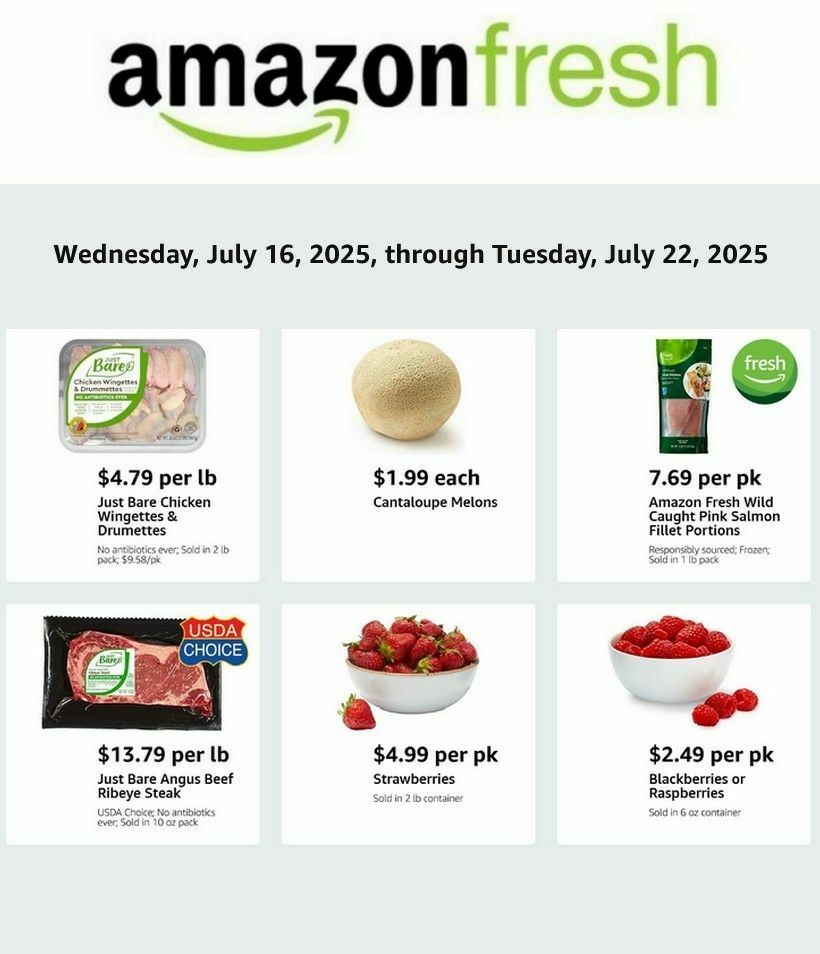 Amazon Fresh Weekly Ad from July 16