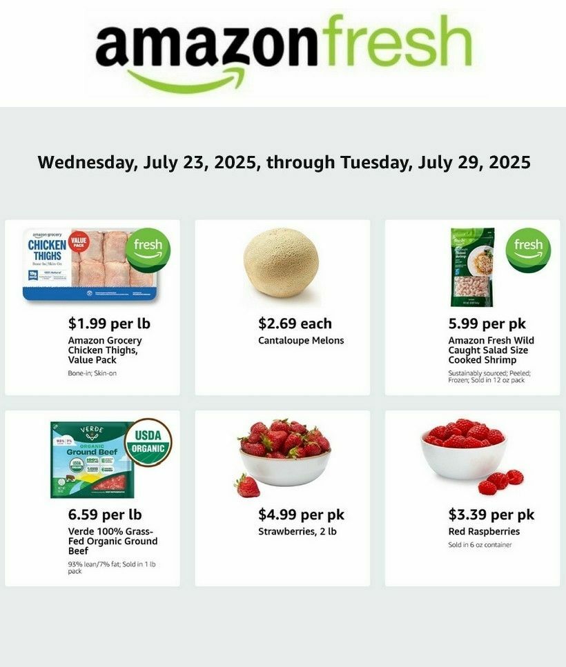 Amazon Fresh Weekly Ad from July 23