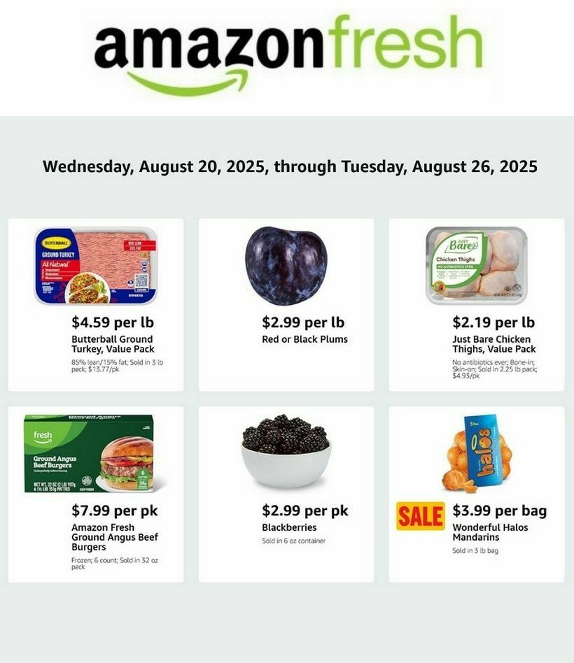 Amazon Fresh Weekly Ad from August 20