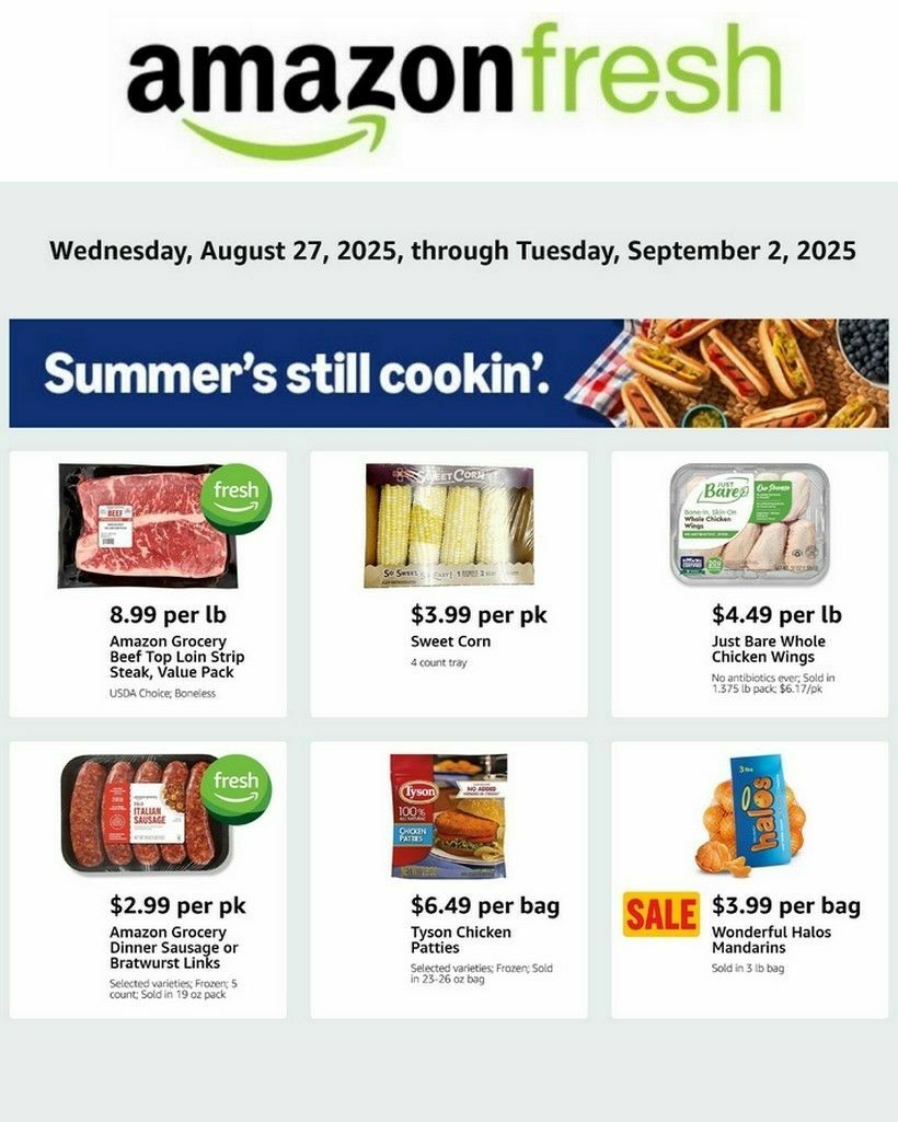 Amazon Fresh Weekly Ad from August 27