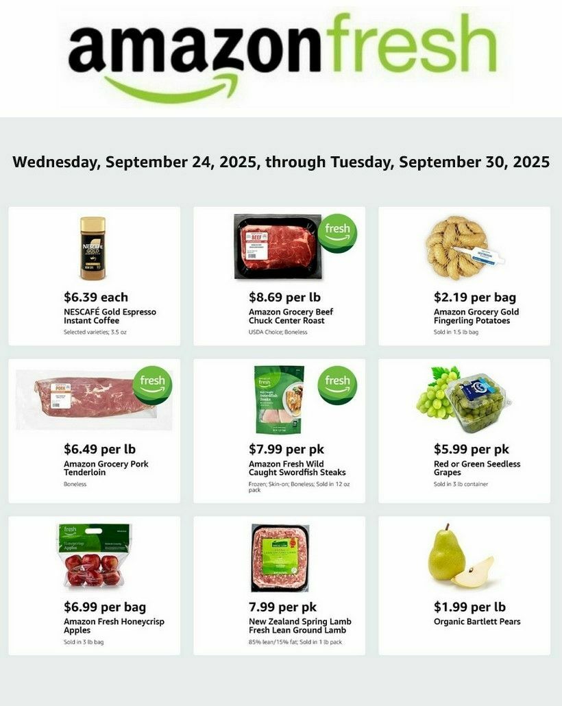 Amazon Fresh Weekly Ad from September 24