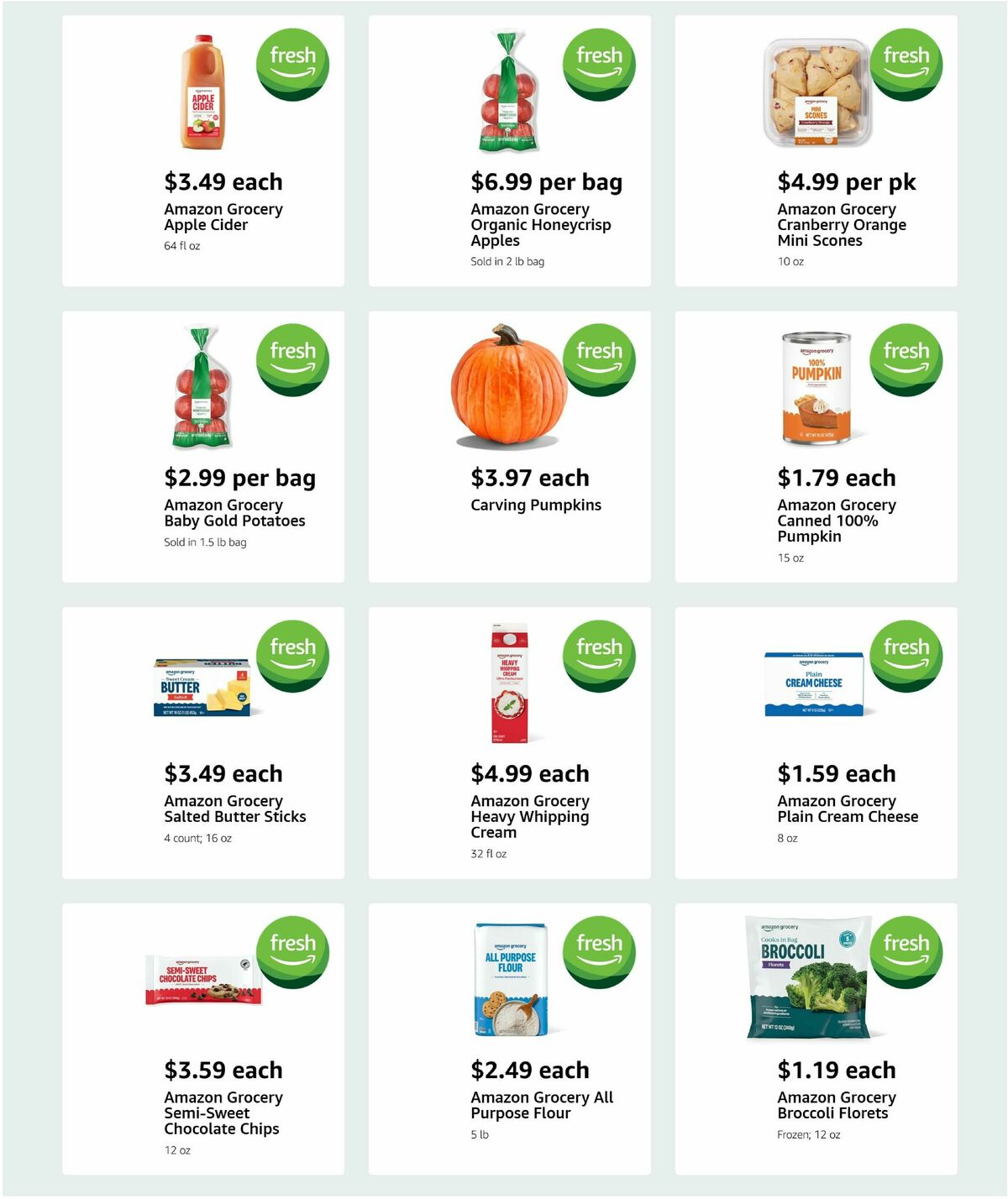 Amazon Fresh Weekly Ad from October 8