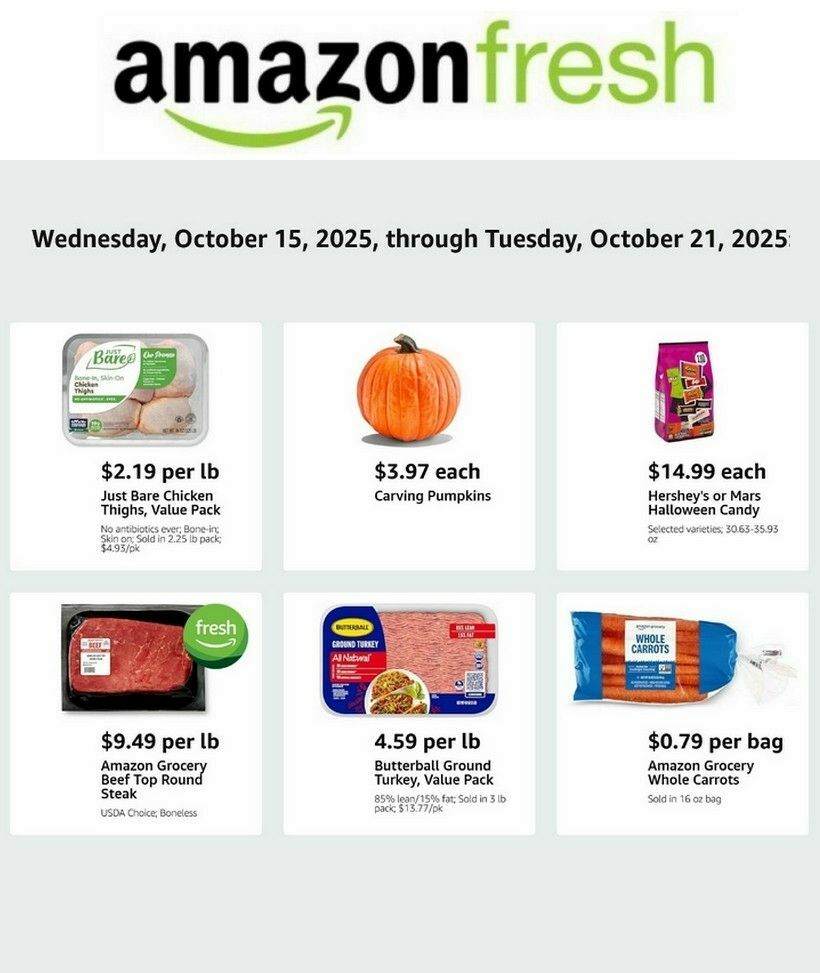 Amazon Fresh Weekly Ad from October 15