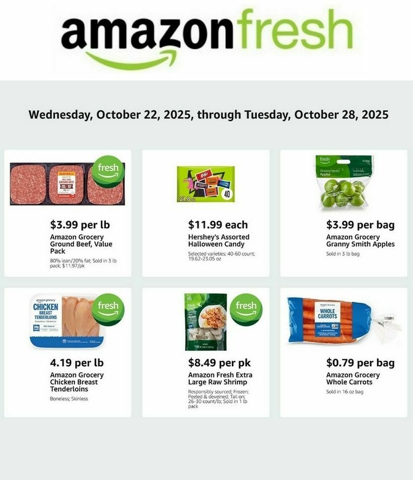 Amazon Fresh Weekly Ad from October 22