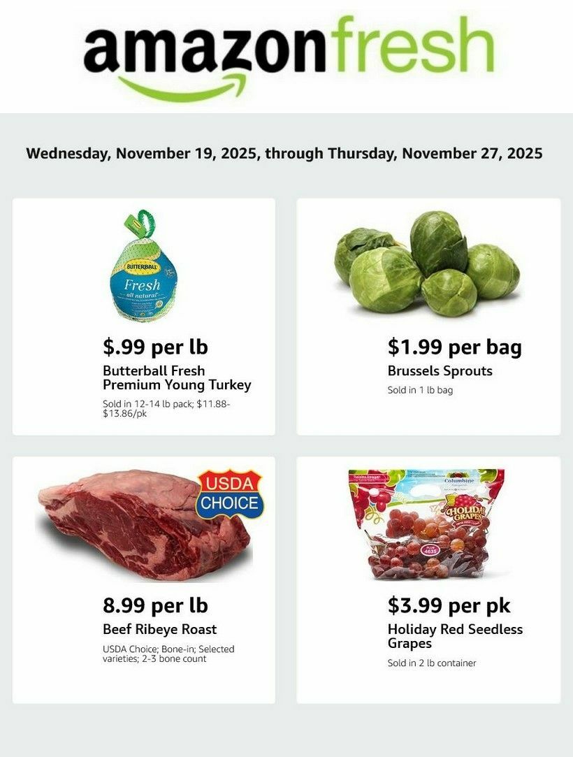Amazon Fresh Weekly Ad from November 19