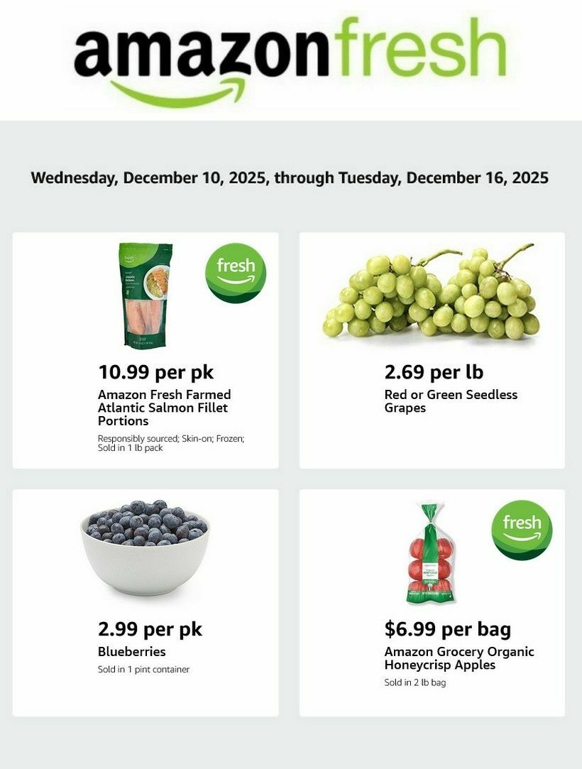 Amazon Fresh Weekly Ad from December 10
