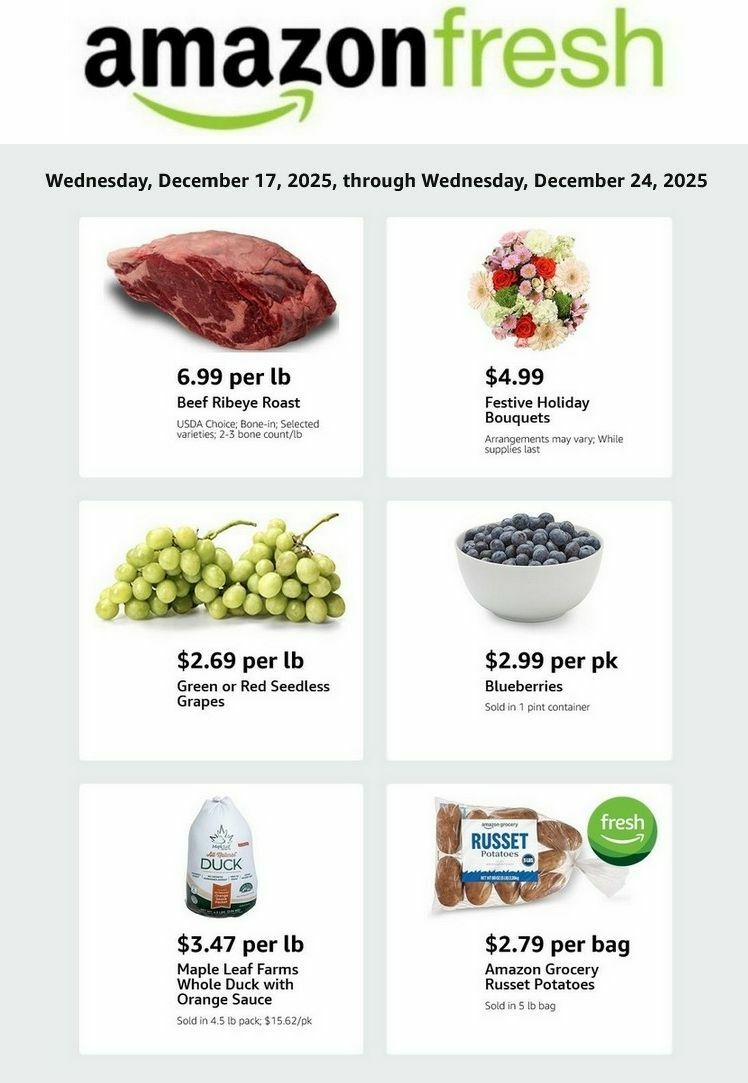 Amazon Fresh Weekly Ad from December 17